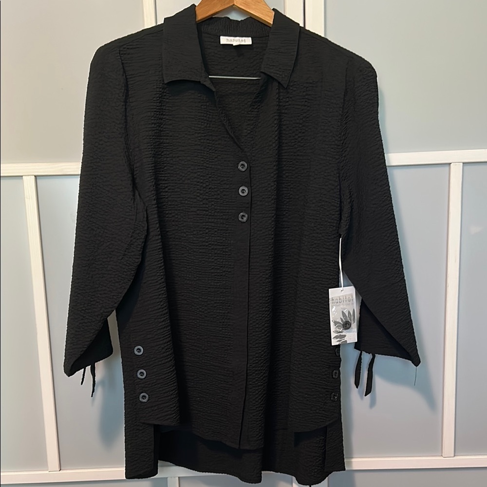Habitat Black Textured Button-Down Shirt